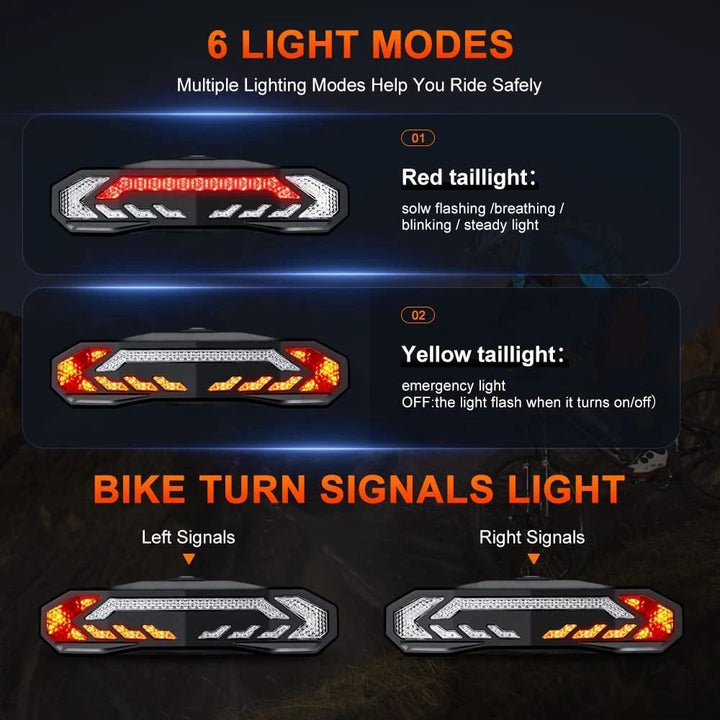 Schwarzes Rücklicht mit 31 LED und 6 Modi am Fahrradsattel, integriertem Alarm gegen Diebstahl, für verbesserte Sicherheit.