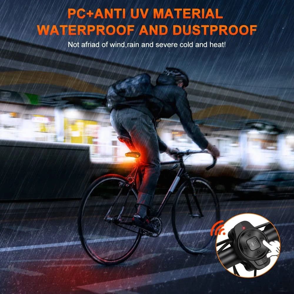 Schwarzes Rücklicht mit 31 LED und 6 Modi am Fahrradsattel, integriertem Alarm gegen Diebstahl, für verbesserte Sicherheit.