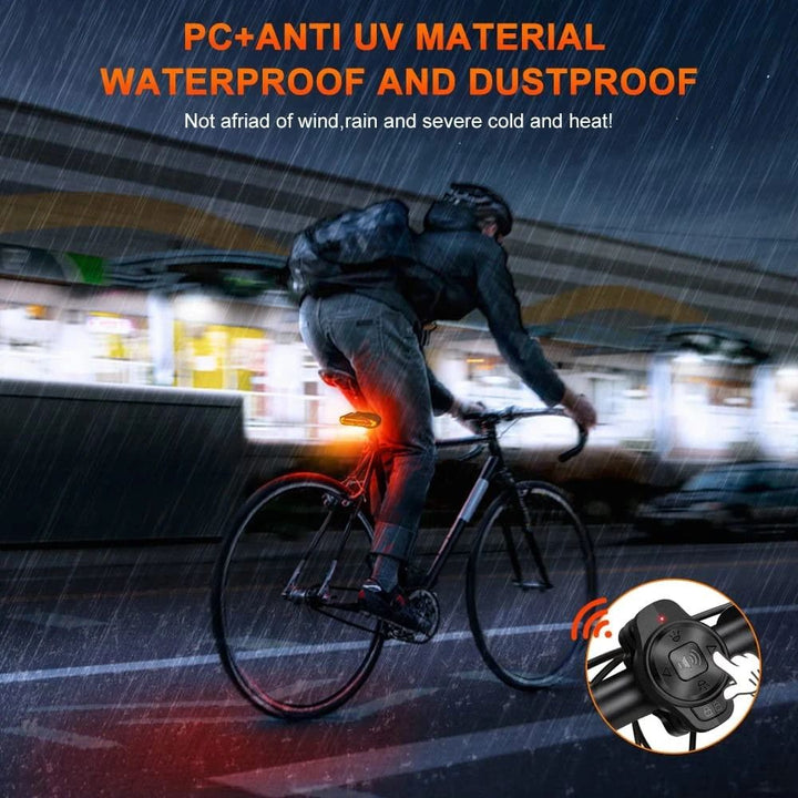 Schwarzes Rücklicht mit 31 LED und 6 Modi am Fahrradsattel, integriertem Alarm gegen Diebstahl, für verbesserte Sicherheit.