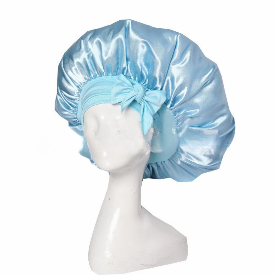 "Seidige Bonnet Schlafhaube für Haarpflege, frizzfreies Aufwachen, luxuriöser Schlafkomfort, stilvolles Design"