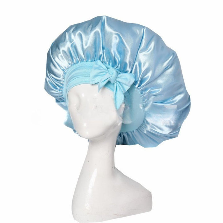 "Seidige Bonnet Schlafhaube für Haarpflege, frizzfreies Aufwachen, luxuriöser Schlafkomfort, stilvolles Design"
