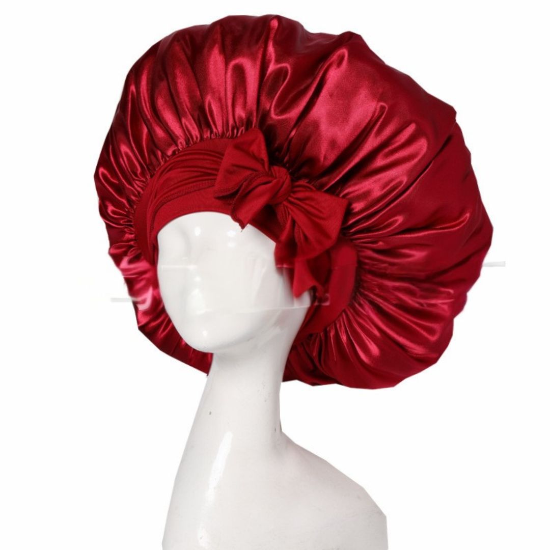 "Seidige Bonnet Schlafhaube für Haarpflege, frizzfreies Aufwachen, luxuriöser Schlafkomfort, stilvolles Design"