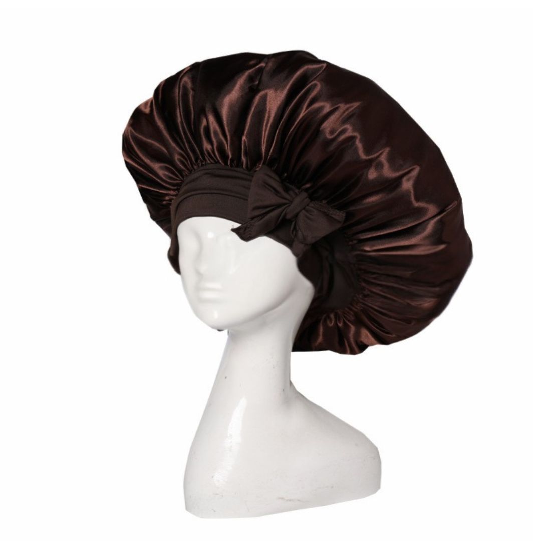 "Seidige Bonnet Schlafhaube für Haarpflege, frizzfreies Aufwachen, luxuriöser Schlafkomfort, stilvolles Design"