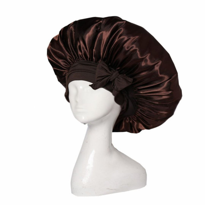 "Seidige Bonnet Schlafhaube für Haarpflege, frizzfreies Aufwachen, luxuriöser Schlafkomfort, stilvolles Design"