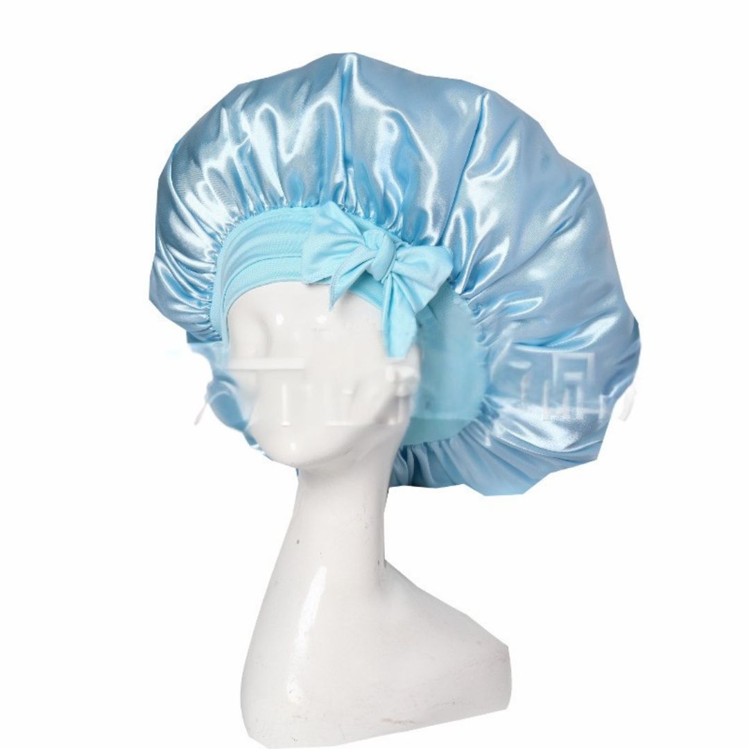 "Seidige Bonnet Schlafhaube für Haarpflege, frizzfreies Aufwachen, luxuriöser Schlafkomfort, stilvolles Design"