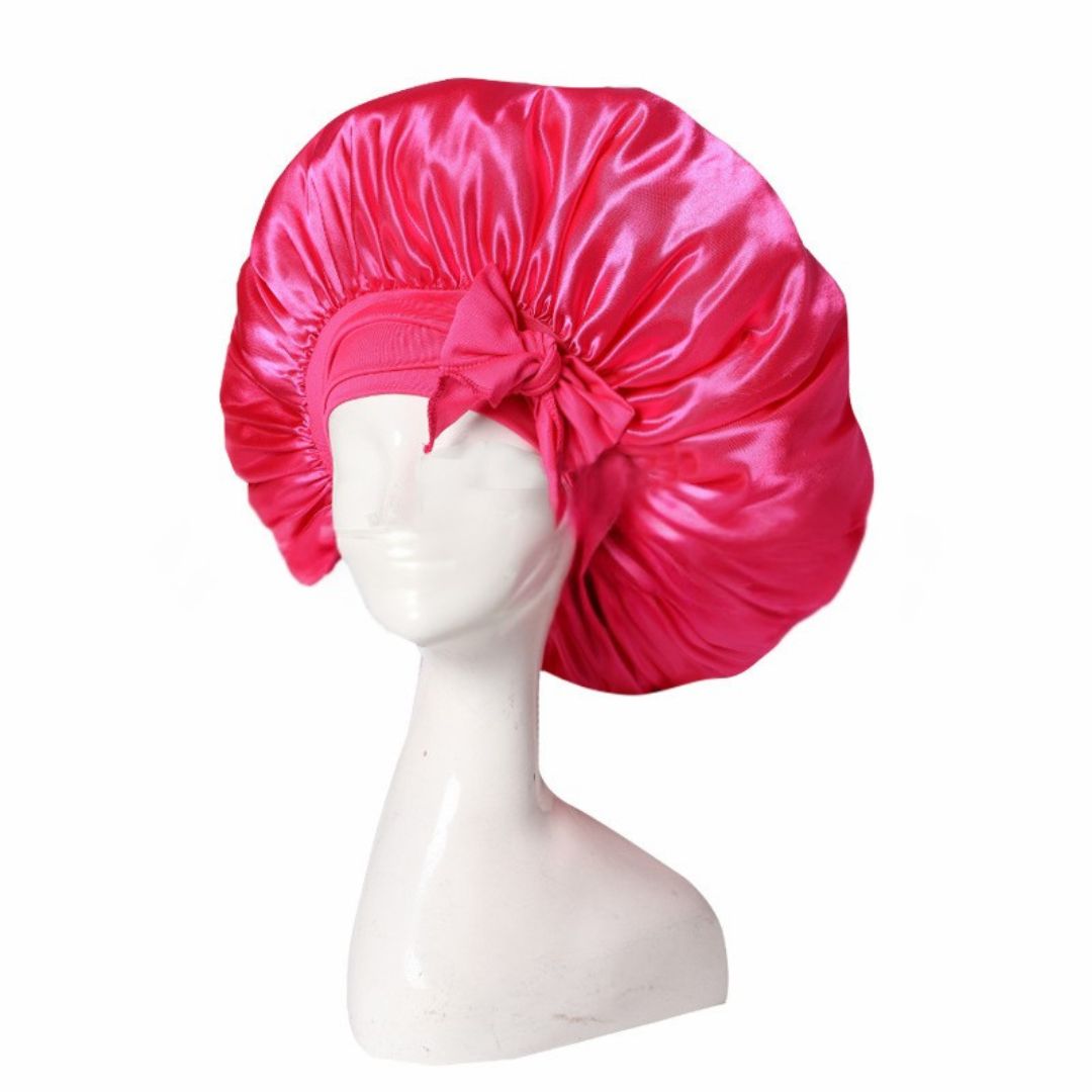 "Seidige Bonnet Schlafhaube für Haarpflege, frizzfreies Aufwachen, luxuriöser Schlafkomfort, stilvolles Design"