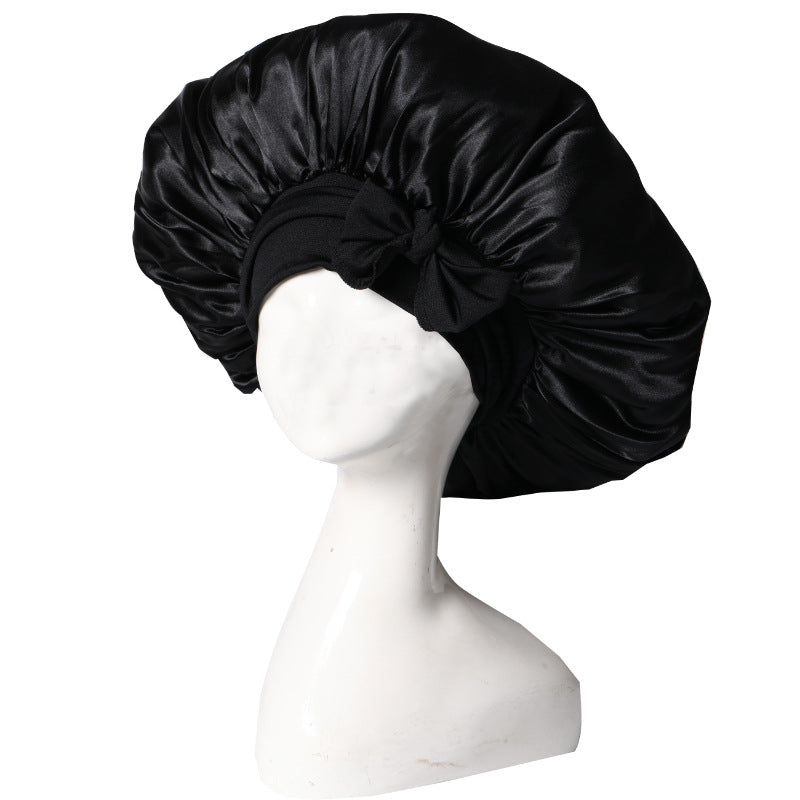 "Seidige Bonnet Schlafhaube für Haarpflege, frizzfreies Aufwachen, luxuriöser Schlafkomfort, stilvolles Design"