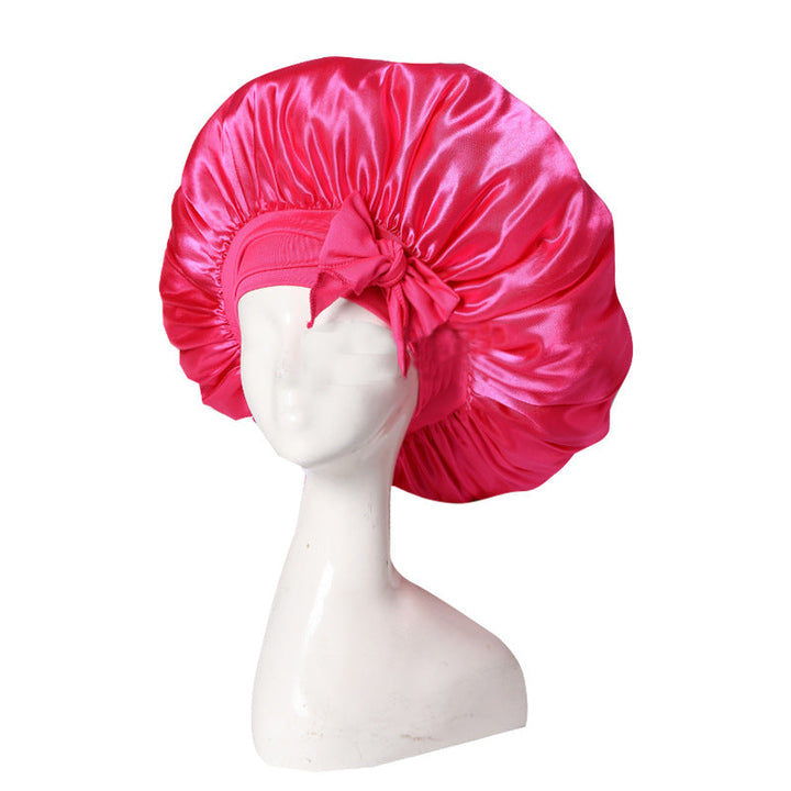 "Seidige Bonnet Schlafhaube für Haarpflege, frizzfreies Aufwachen, luxuriöser Schlafkomfort, stilvolles Design"
