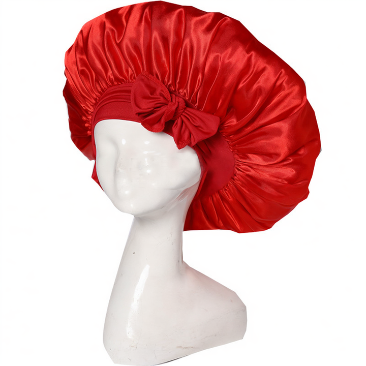 "Seidige Bonnet Schlafhaube für Haarpflege, frizzfreies Aufwachen, luxuriöser Schlafkomfort, stilvolles Design"