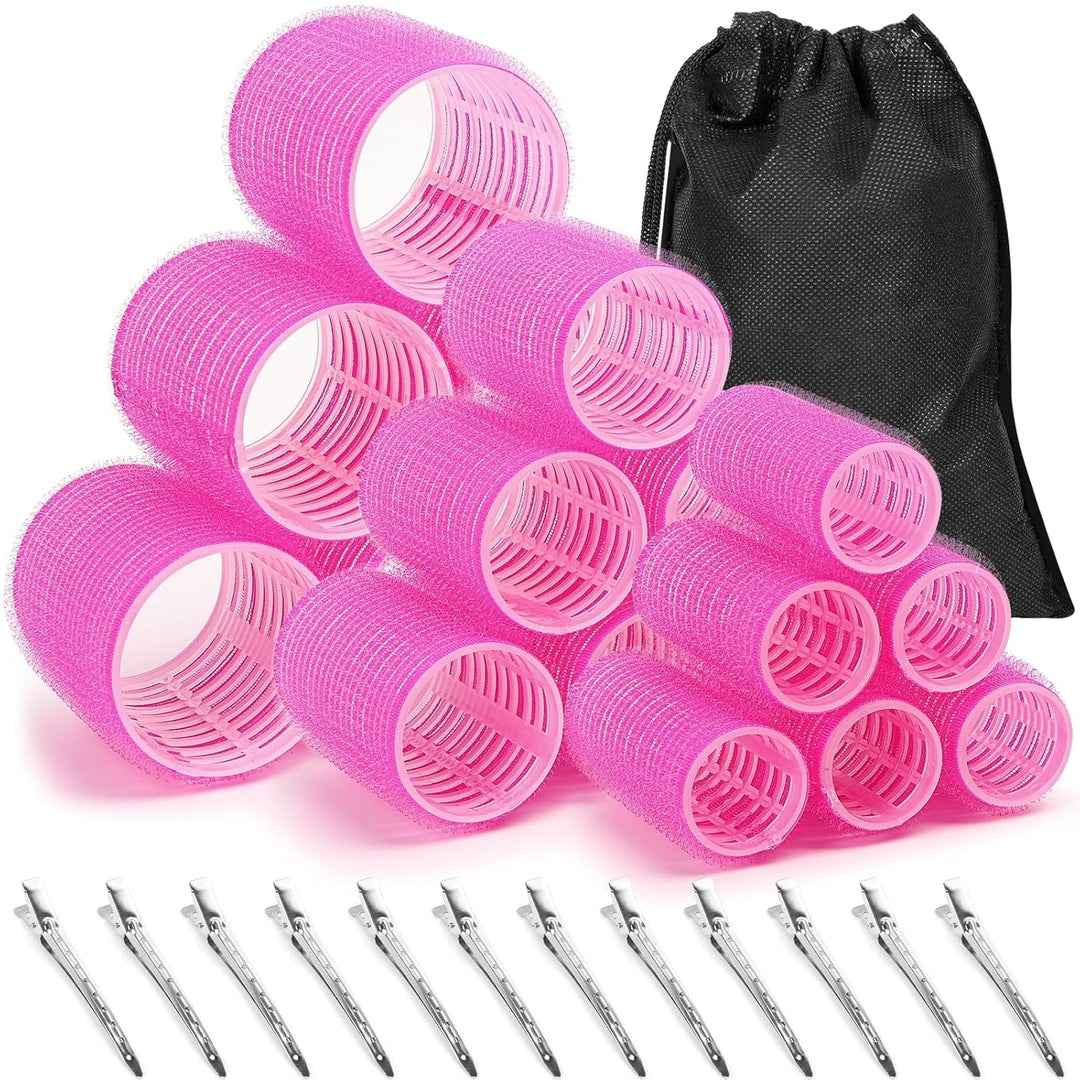 "Selbstklebende Haarwickler in verschiedenen Größen für voluminöse, langanhaltende Locken ohne Hitzeschäden, Beauty-Produkt."