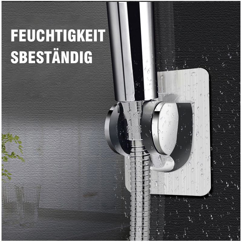 "Selbstklebender Duschkopfhalter, verstellbar, aus ABS-Kunststoff, auf Glaswand angebracht, moderner Stil"