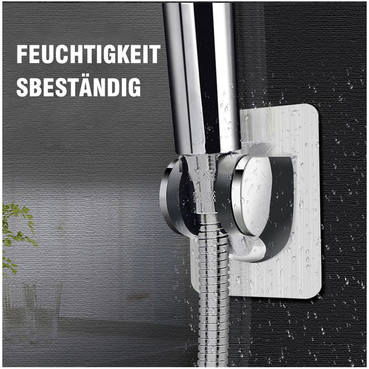 "Selbstklebender Duschkopfhalter, verstellbar, aus ABS-Kunststoff, auf Glaswand angebracht, moderner Stil"