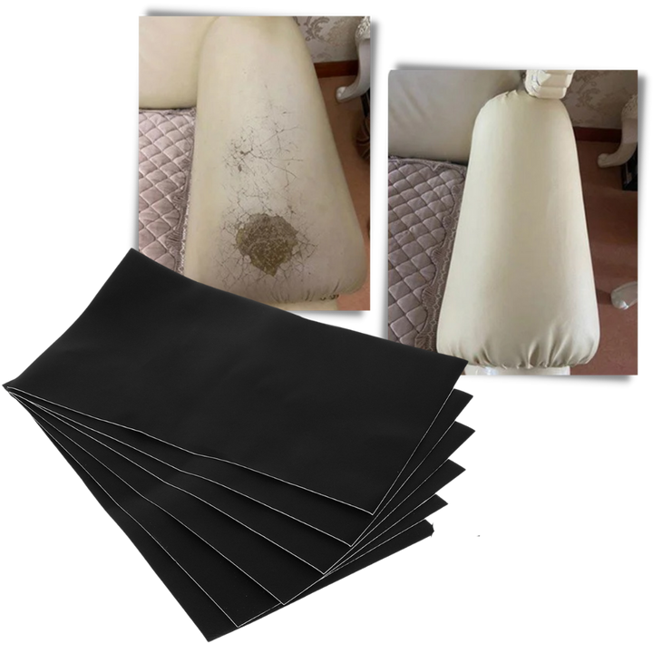 Selbstklebender Lederflicken, ideal für Möbel- und Kleidungsreparatur, in Schwarz, robustes Kunstleder, einfach anzubringen.