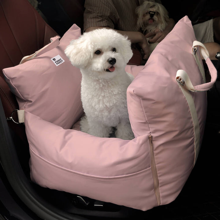 "Sicheres und wasserdichtes Hundeautositzbett mit Schutzkissen und Komfort, ideal für Reisen und leicht zu reinigen."