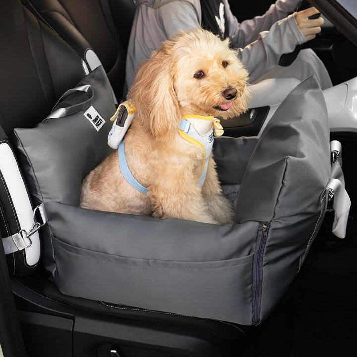 "Sicheres und wasserdichtes Hundeautositzbett mit Schutzkissen und Komfort, ideal für Reisen und leicht zu reinigen."