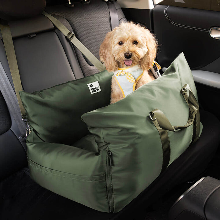 "Sicheres und wasserdichtes Hundeautositzbett mit Schutzkissen und Komfort, ideal für Reisen und leicht zu reinigen."