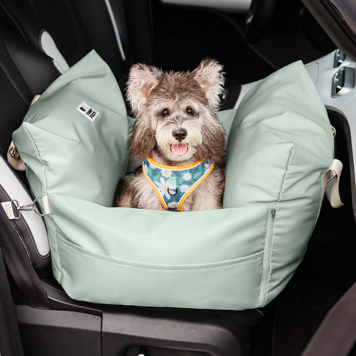 "Sicheres und wasserdichtes Hundeautositzbett mit Schutzkissen und Komfort, ideal für Reisen und leicht zu reinigen."