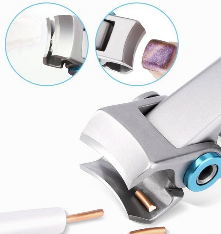 "Silberner Edelstahl-Nagelknipser mit ergonomischem Griff, ideal für dicke Nägel, bietet präzises und müheloses Schneiden."