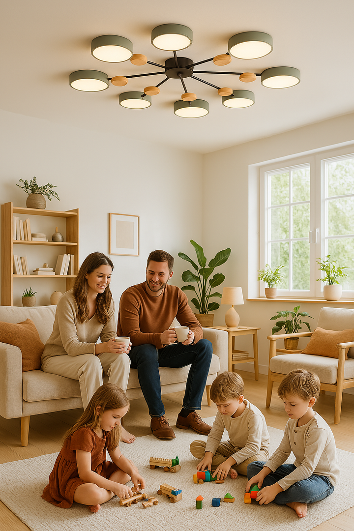 Skandinavische LED-Deckenleuchte in Mattweiß, verzweigtes Design, elegante, moderne Beleuchtung für Wohn- und Arbeitsbereiche