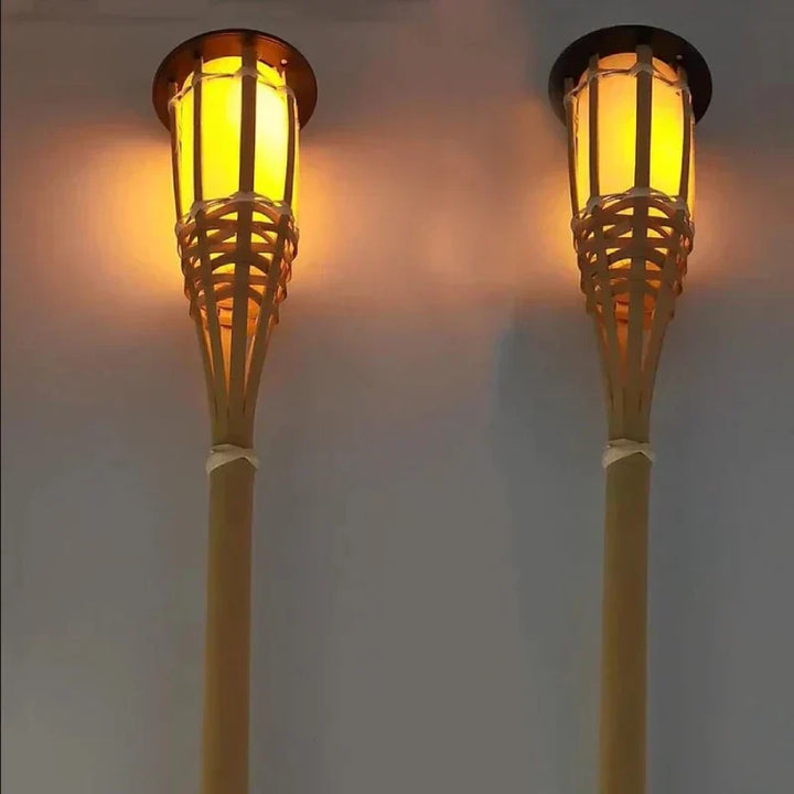 "Solar-Fackel 5er-Set mit LED Flammenoptik, Gartenleuchten, warmes flackerndes Licht, wetterbeständig, einfach zu installiere
