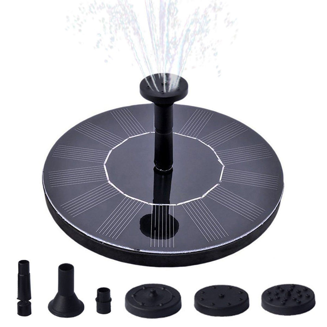 "Solar Springbrunnen Pumpe für Garten, nachhaltiges Design, plätscherndes Wasser, ohne Kabel, effiziente Solarenergie."
