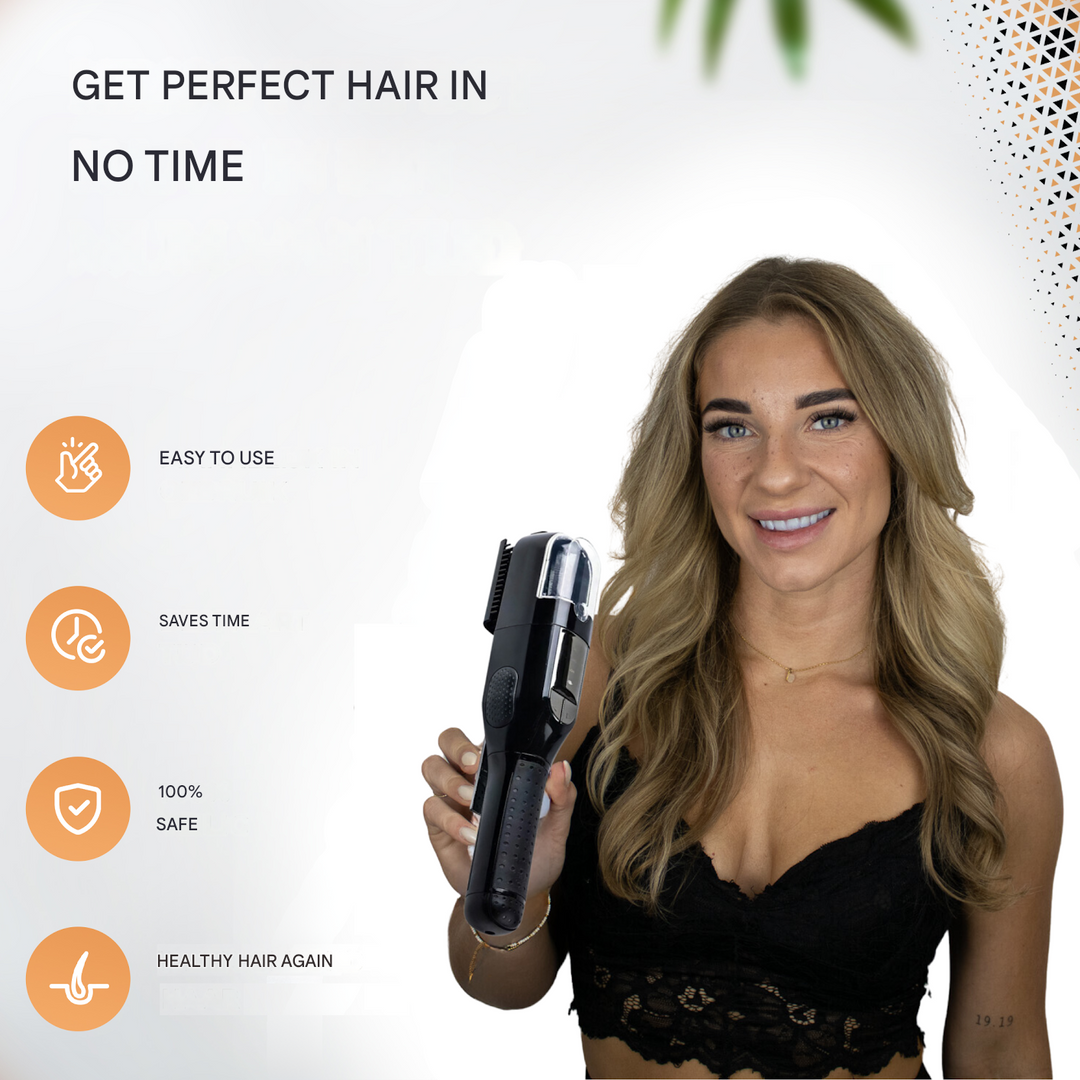 "Splissentferner Cleo: Ergonomisches Design, entfernt Haarspitzen effektiv, ideal für alle Haartypen, für gesundes, glänzende