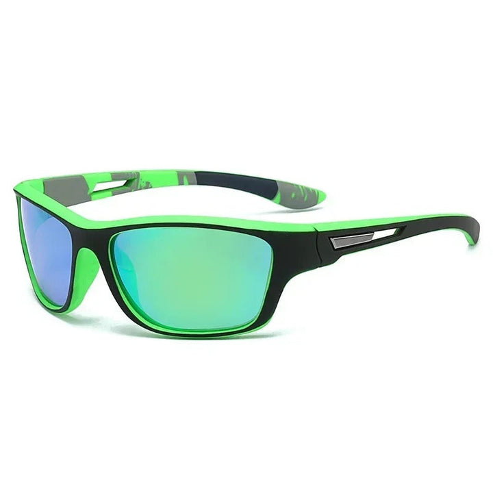 "Sportliche Sonnenbrille mit polarisierten Linsen und UV400 Schutz, ideal für Sport und Freizeit. Kunststoffrahmen in klassis