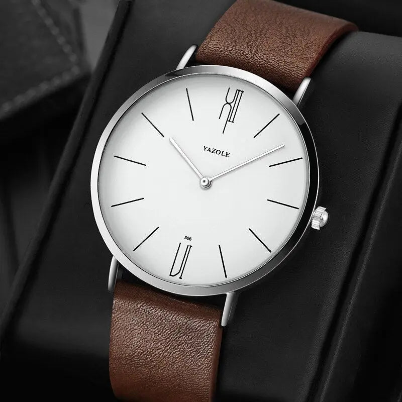 "Stilvolle Herren Armbanduhr mit elegantem Zifferblatt und luxuriösem Lederarmband im zeitlosen Vintage-Design"