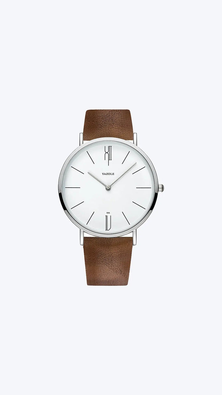 "Stilvolle Herren Armbanduhr mit elegantem Zifferblatt und luxuriösem Lederarmband im zeitlosen Vintage-Design"