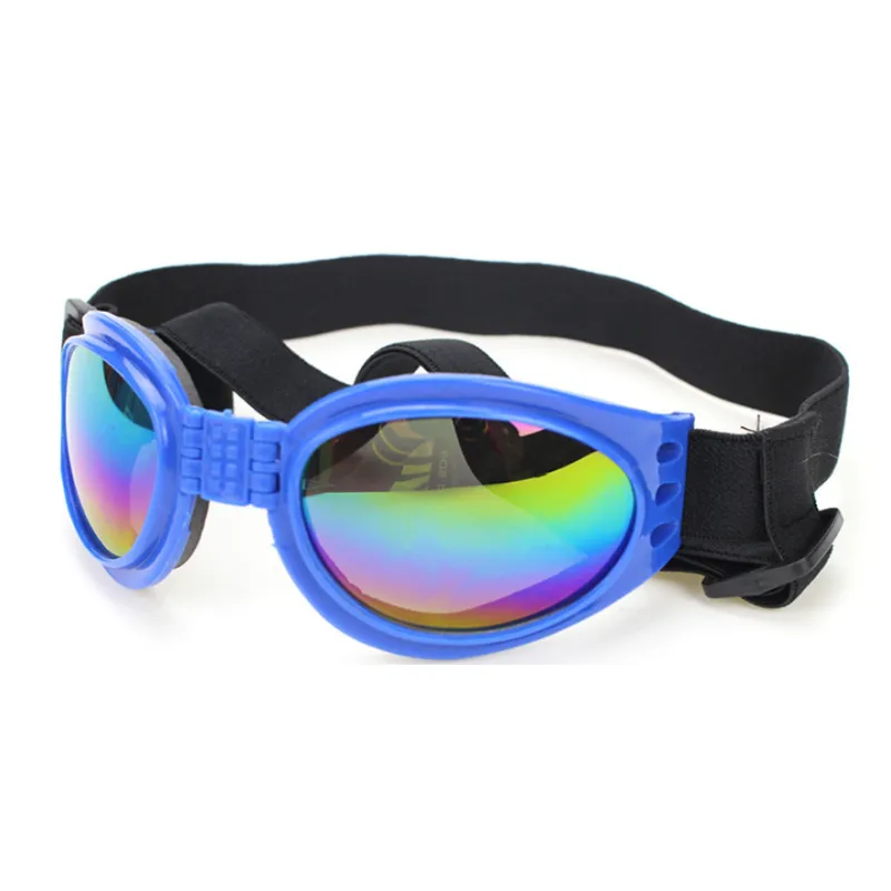 "Stilvolle UV-Schutz Hundebrille in lebhaften Farben, bietet Schutz vor UV-Strahlen, Wind und Staub, bequeme Passform."