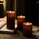 Holz große Kerzen - 3 Stück