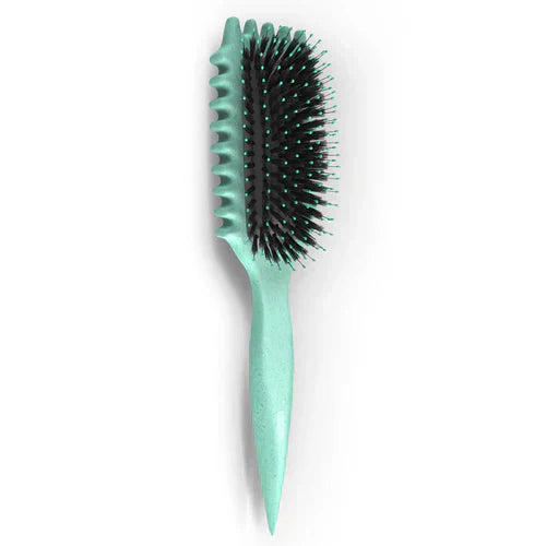 "Stylingbürste für Locken, hellgrün, ideal zur Frizz-Kontrolle und für definierte Strähnen, ergonomisch, Beauty-Produkt."