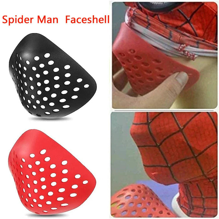 Superhelden-Maske für Kinder mit rotem Spinnennetzmuster, ideal für Rollenspiele und Fasching, elastisch und bequem.