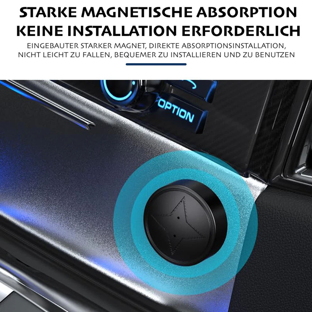 "Trackpod Auto GPS-Tracker: Kleiner, magnetischer Tracker für Echtzeit-Ortung, diskret und sicher am Fahrzeug anbringbar."