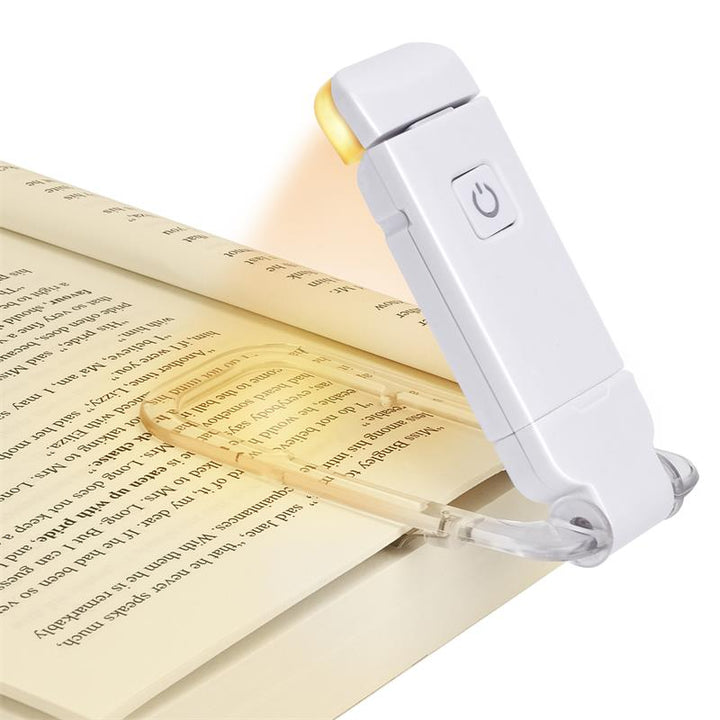 "Tragbare, flexible Leselampe mit Blaulichtfilter, dimmbarer LED-Beleuchtung und USB-Aufladung für augenschonendes Lesen."