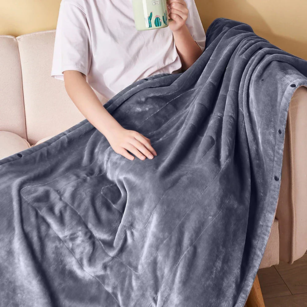 "Tragbare USB-Heizdecke mit 3 Heizstufen, kompakt, in weichem Textil, ideal für Zuhause und Reisen."