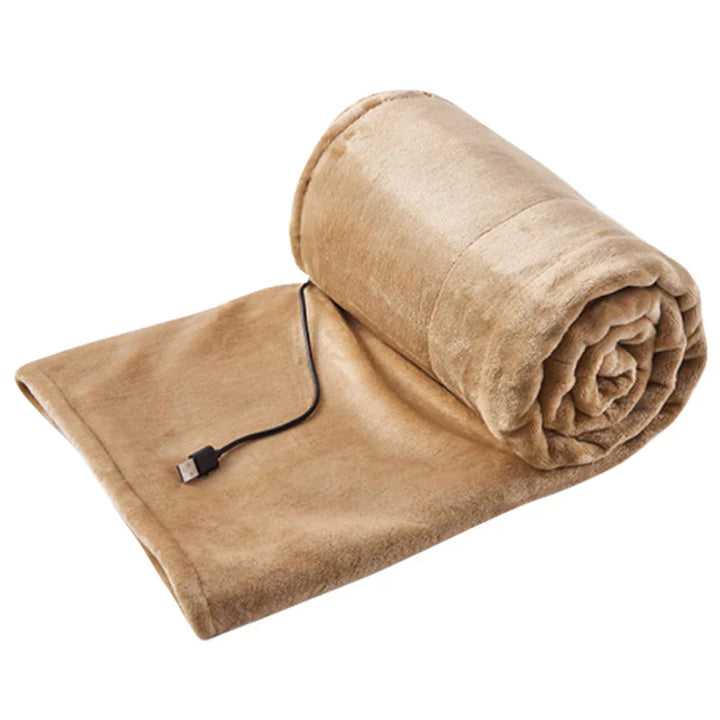 "Tragbare USB-Heizdecke mit 3 Heizstufen, kompakt, in weichem Textil, ideal für Zuhause und Reisen."
