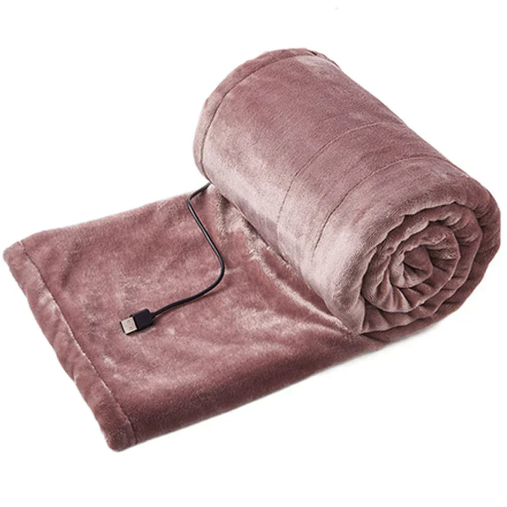 "Tragbare USB-Heizdecke mit 3 Heizstufen, kompakt, in weichem Textil, ideal für Zuhause und Reisen."