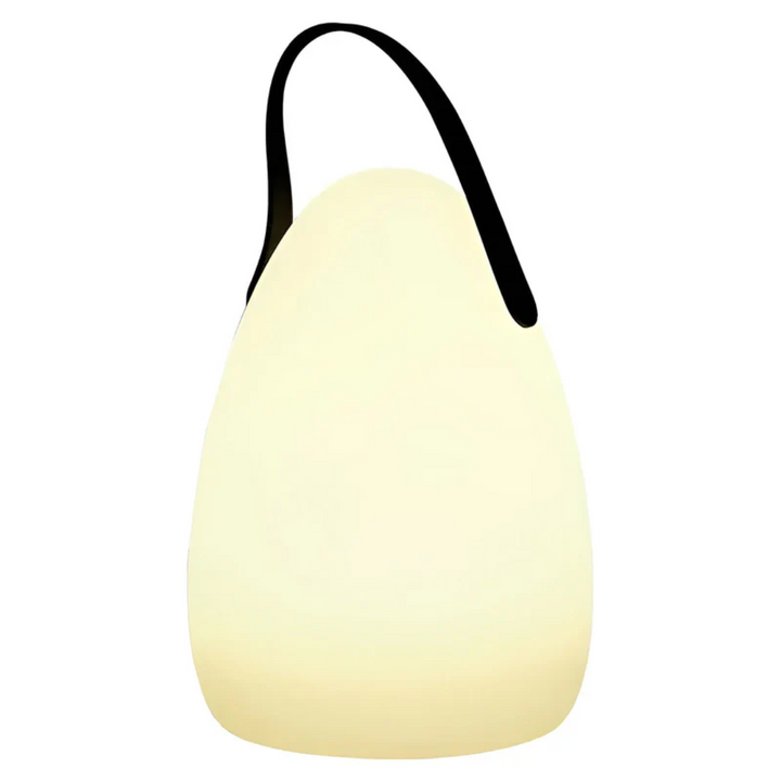 "Tragbare wasserfeste LED Tischlampe in modernem Design, ideal für drinnen und draußen, kabellos und langlebig."