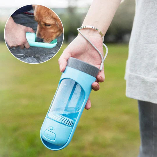 "Tragbarer Haustier-Trinkspender mit Einhand-Bedienung, auslaufsicher, kompakt, ideal für unterwegs, frisches Wasser"