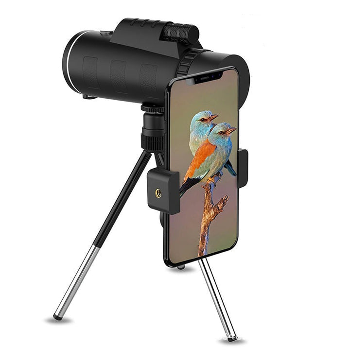 Tragbares 500X Pro Teleskop, schwarz, hoher Zoom, robustes Design für Astronomie, ideal für Sternbeobachtungen.
