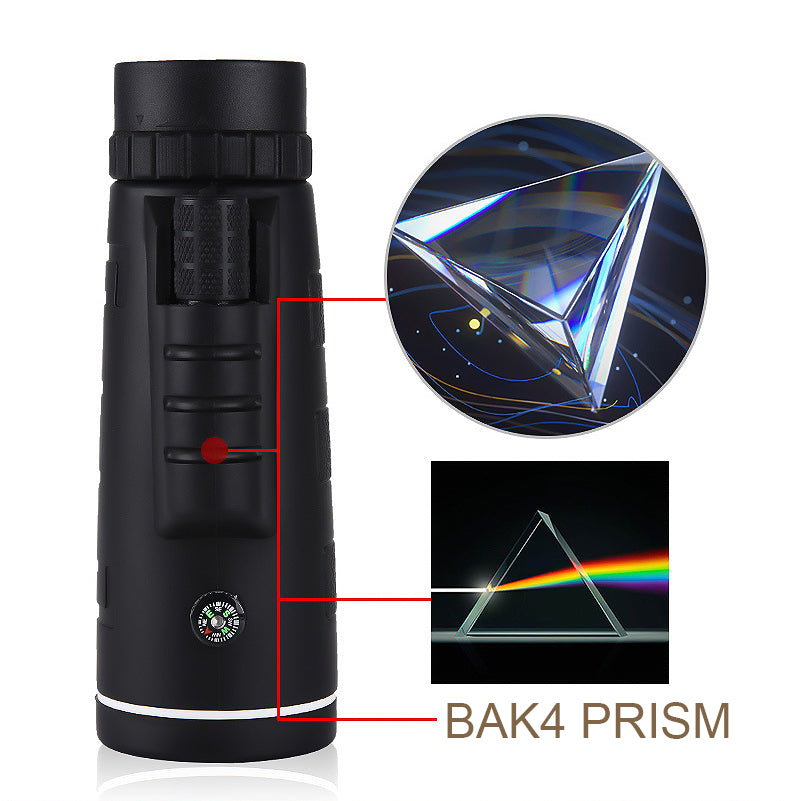 Tragbares 500X Pro Teleskop, schwarz, hoher Zoom, robustes Design für Astronomie, ideal für Sternbeobachtungen.