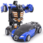 Aufprallverformung - blauer Bugatti