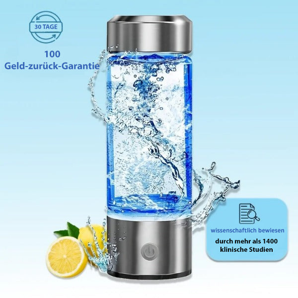 "Transparente Wasserstoff-Wasserflasche mit elegantem Design, für vitalitätsförderndes, antioxidativ angereichertes Trinkwass