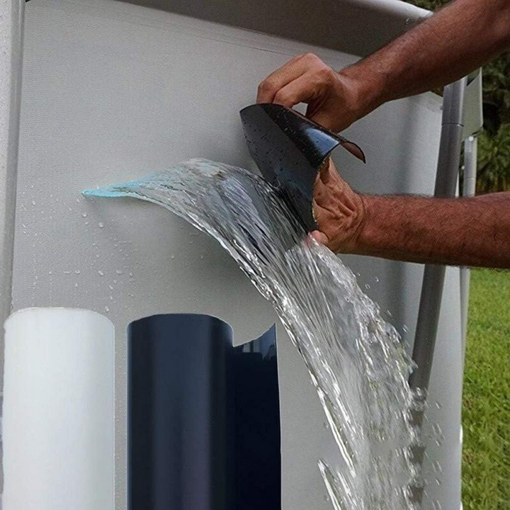 "Ultra starkes, wasserdichtes Reparaturband, schwarz-weiß, 10 cm breit, ideal zur Abdichtung und für Außenbereiche."
