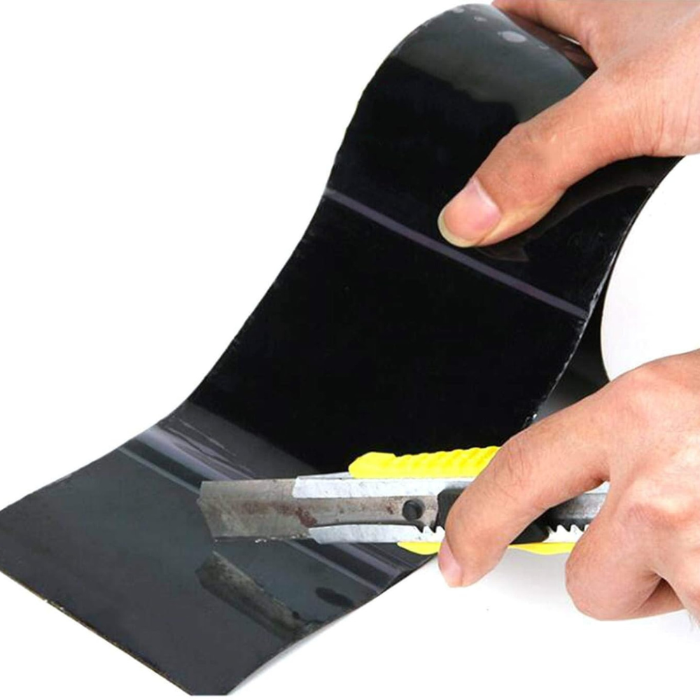 "Ultra starkes, wasserdichtes Reparaturband, schwarz-weiß, 10 cm breit, ideal zur Abdichtung und für Außenbereiche."