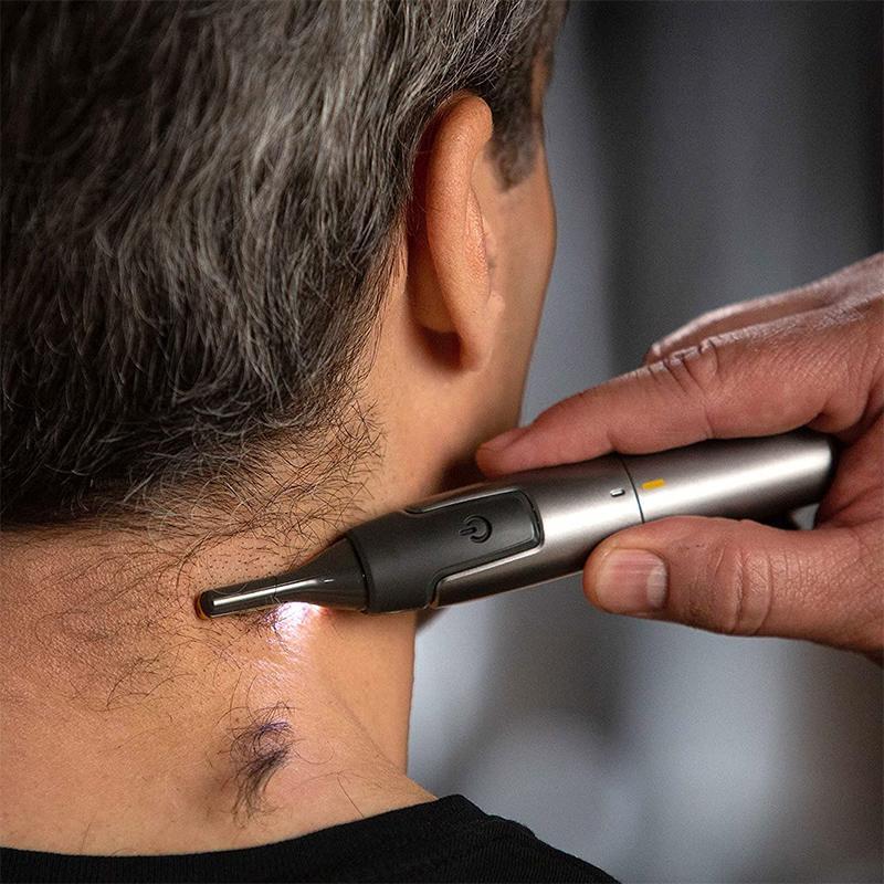 "Ultradünner Präzisionstrimmer für exaktes Schneiden mit titaniumbeschichteten Klingen, ideal für Detailpflege"