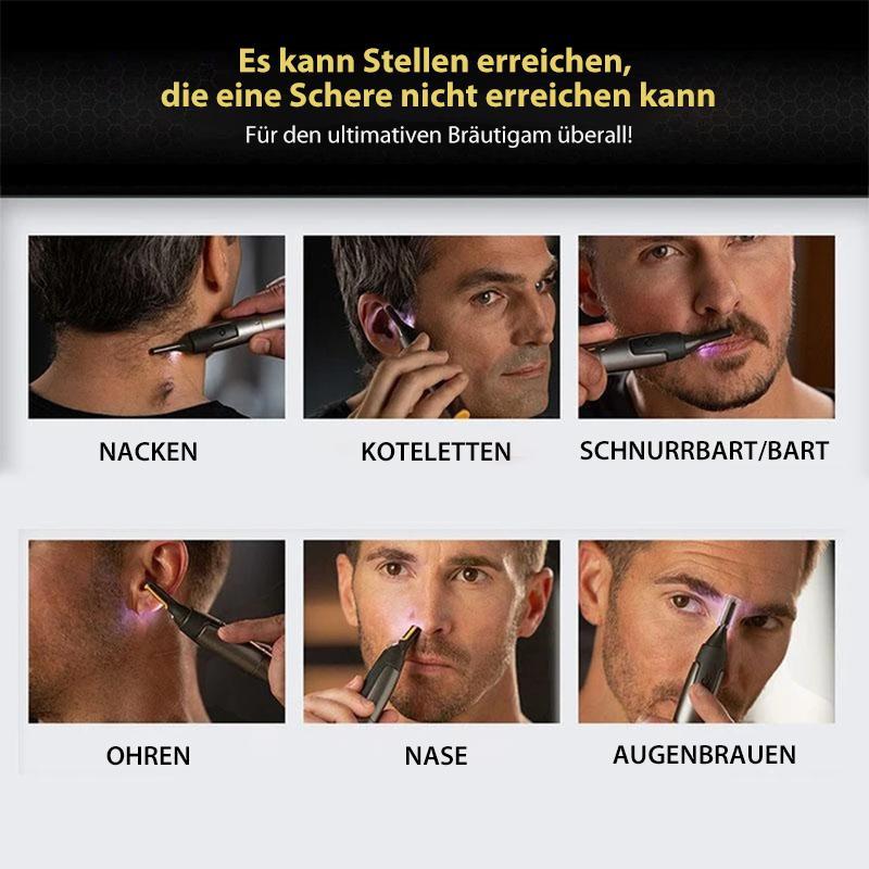 "Ultradünner Präzisionstrimmer für exaktes Schneiden mit titaniumbeschichteten Klingen, ideal für Detailpflege"