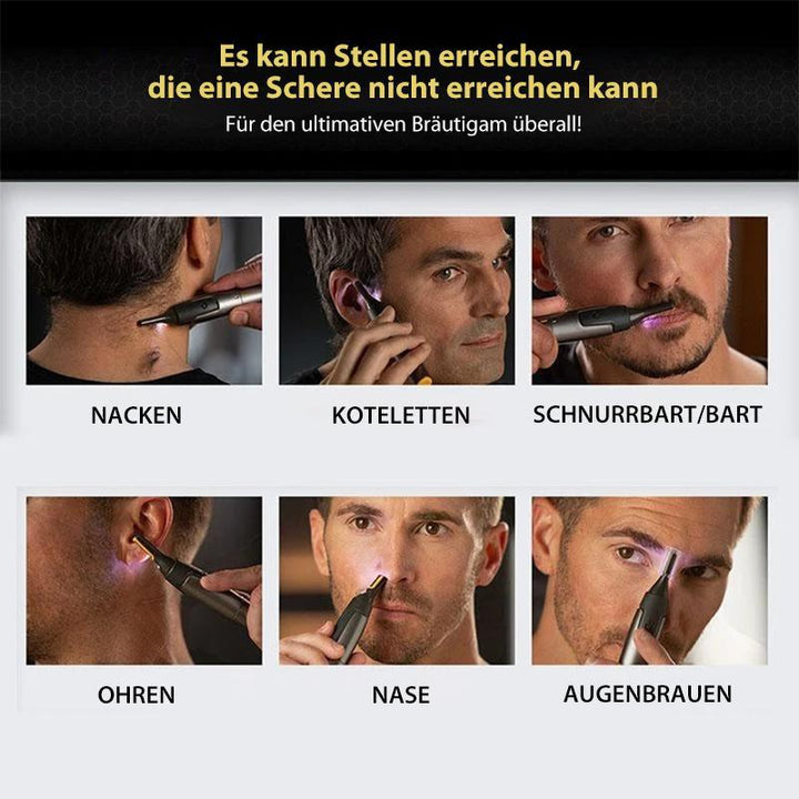 "Ultradünner Präzisionstrimmer für exaktes Schneiden mit titaniumbeschichteten Klingen, ideal für Detailpflege"
