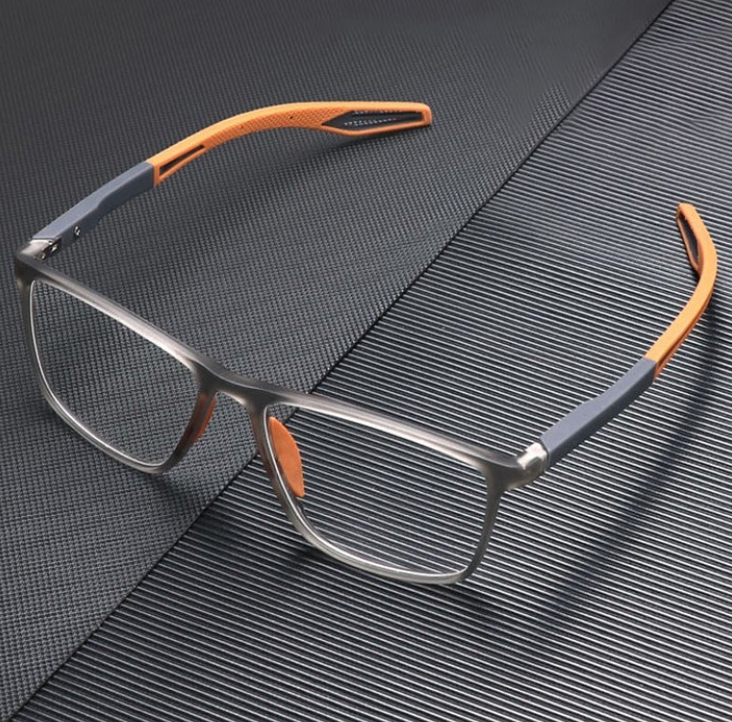 "Ultraleichte Herren-Blaulichtfilter-Brille, elegantes Design, schwarz-rot, Titanrahmen, ideal für Gaming und Lesen"